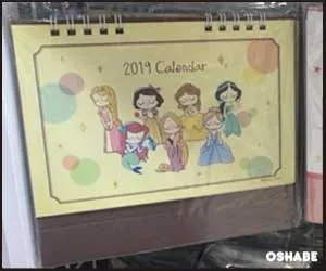 ダイソー100均卓上カレンダー2019【画像】ディズニープリンセス サンリオ(写真 1)